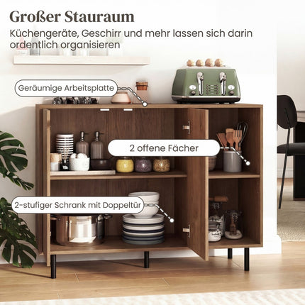 Wood Sideboard with Adjustable Shelves and 2 Doors