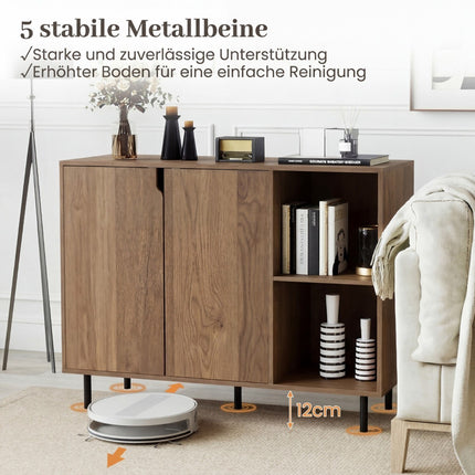 Wood Sideboard with Adjustable Shelves and 2 Doors