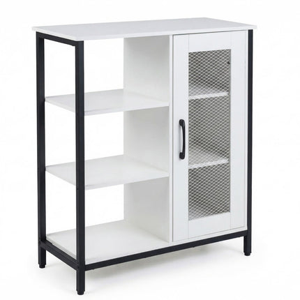 Wood Sideboard with Adjustable Shelves and Cabinet