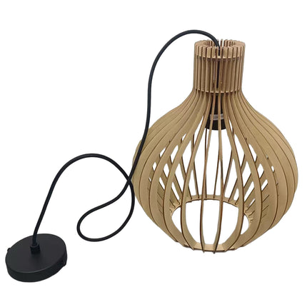 Wood Slat Pendant Light – Dining Room Illumination