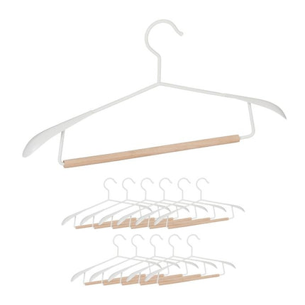 Wood and metal hangers - set of 12