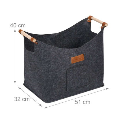 Wood basket in felt