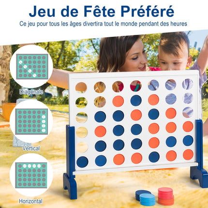 Wooden 4-in-a-Row Game Set with Carry Bag, Large