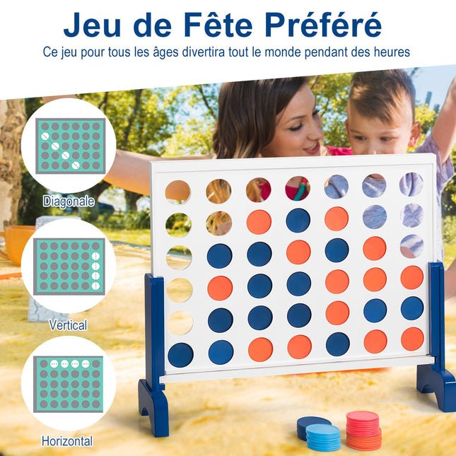 Wooden 4-in-a-Row Game Set with Carry Bag, Large