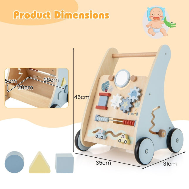 Wooden Baby Walker with Activity Center – Montessori Learning