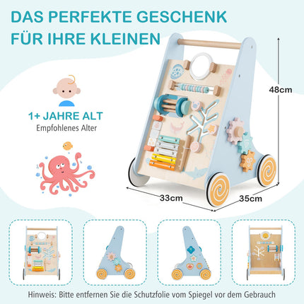 Wooden Baby Walker with Wheels – Montessori Learning Toy
