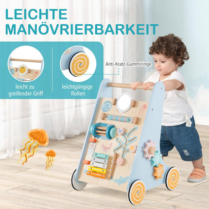 Wooden Baby Walker with Wheels – Montessori Learning Toy