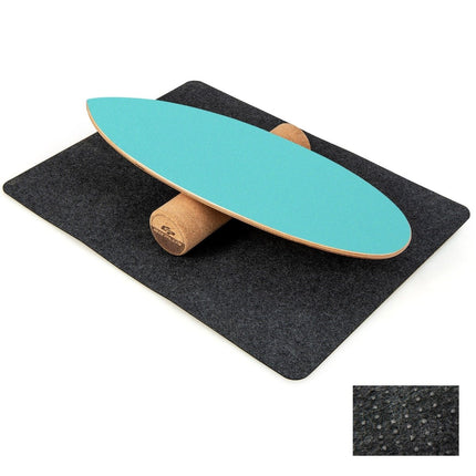 Wooden Balance Board Wobble Board with Wheel & Blanket 3-in-1 Balance Board Kit Blue