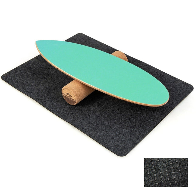 Wooden Balance Board Wobble Board with Wheel & Blanket 3-in-1 Balance Board Kit Green