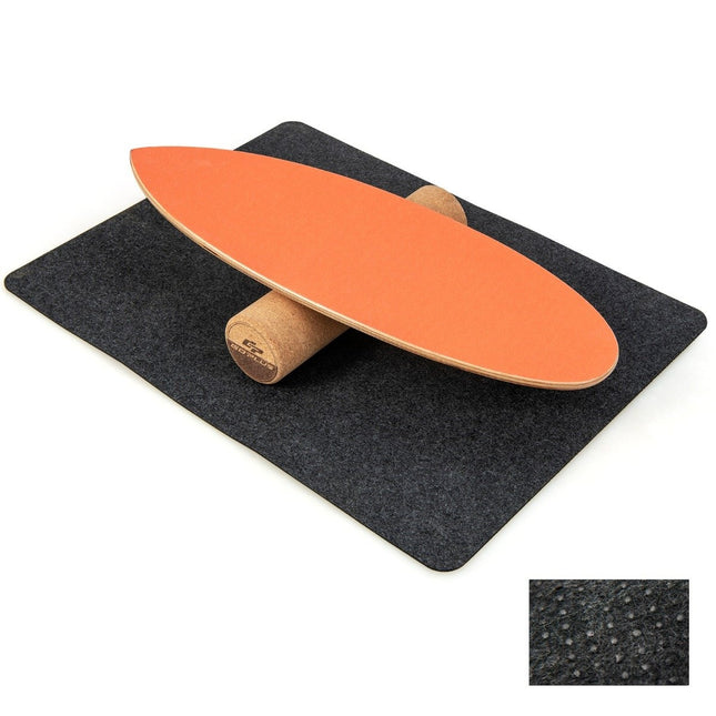 Houten Balance Board Wobbelbord met Wiel & Deken 3-in-1 Balance Board Kit Oranje