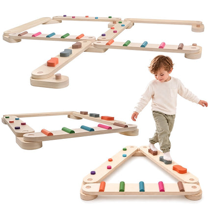 Wooden Balance Track for Kids 14 Pieces, Sensory Path, 60 cm Beams, XL
