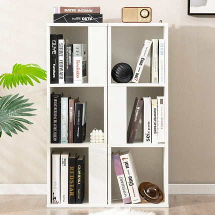 Wooden Bookshelf Set with Anti-Tip, 3-Tier, 33x33x100.5 cm, White
