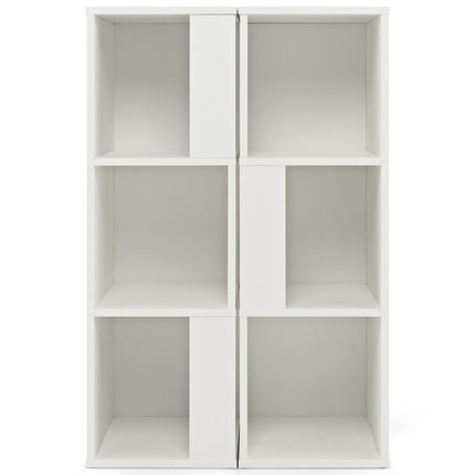 Wooden Bookshelf Set with Anti-Tip, 3-Tier, 33x33x100.5 cm, White