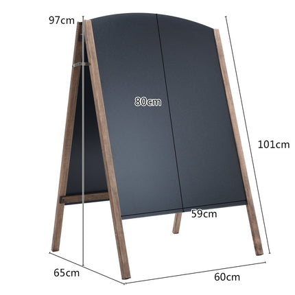 Wooden Chalkboard Sign, Double-Sided, 60x101 cm