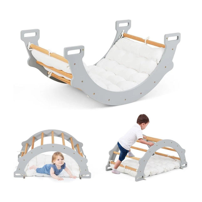 Wooden Climbing Arch with Soft Cushion for Kids