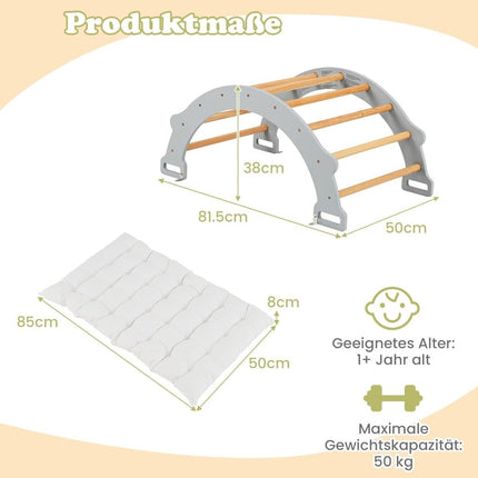 Wooden Climbing Arch with Soft Cushion for Kids