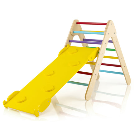 Wooden Climbing Triangle Set, 3-in-1 Slide Ramp