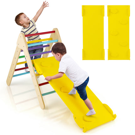 Wooden Climbing Triangle Set, 3-in-1 Slide Ramp