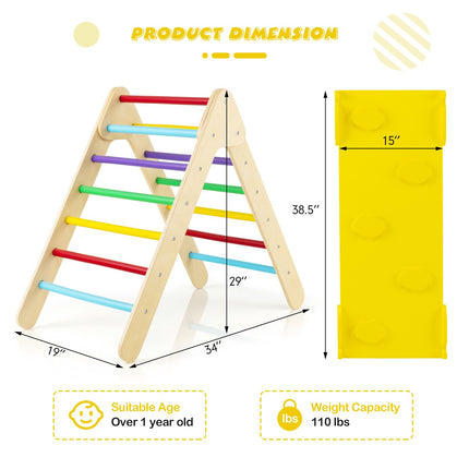 Wooden Climbing Triangle Set, 3-in-1 Slide Ramp