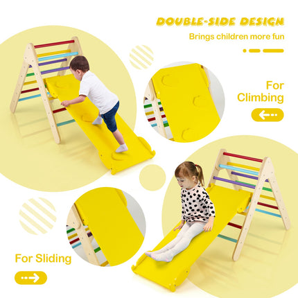 Wooden Climbing Triangle Set, 3-in-1 Slide Ramp
