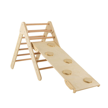 Wooden Climbing Triangle Set With Reversible Slide Ramp