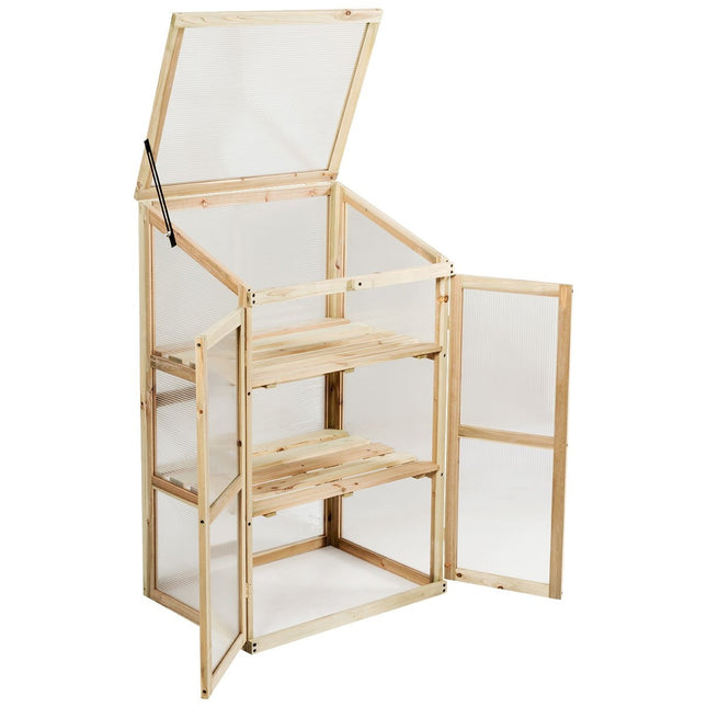 Wooden Cold Frame Greenhouse, 3-Tier, 60x45x100 cm