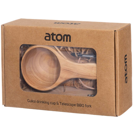 Wooden Cup & Folding Grill Stick Gift Set for Outdoors