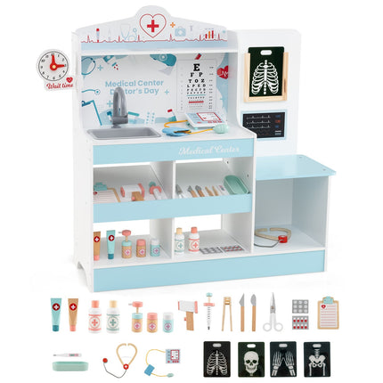 Wooden Doctor Playset for Kids with 24 Accessories