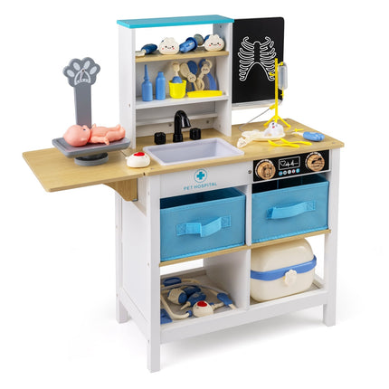 Wooden Doctor Playset with Chalkboard and Animal Scale