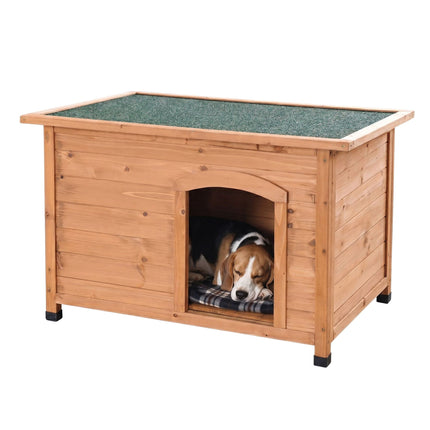 Wooden Dog House, Orange – Waterproof Roof, Raised Base