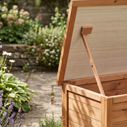 Wooden Dog House, Orange – Waterproof Roof, Raised Base