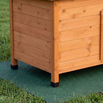 Wooden Dog House, Orange – Waterproof Roof, Raised Base