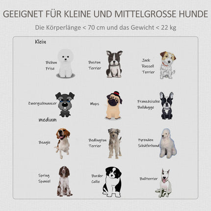 Wooden dog kennel with cushion and table top, grey/white 85x55x75cm