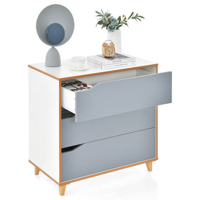 Wooden Drawer Sideboard, Grey, 75x42x75 cm, Bedroom Storage