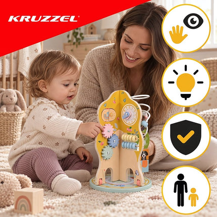 Wooden Educational Activity Tree Toy 10 in 1 for Babies, from 12 Months