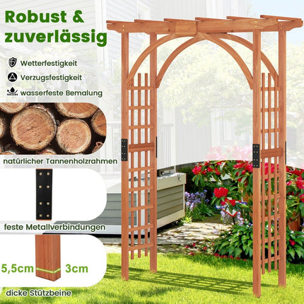 Wooden Garden Arch for Climbing Plants, 213 cm Tall