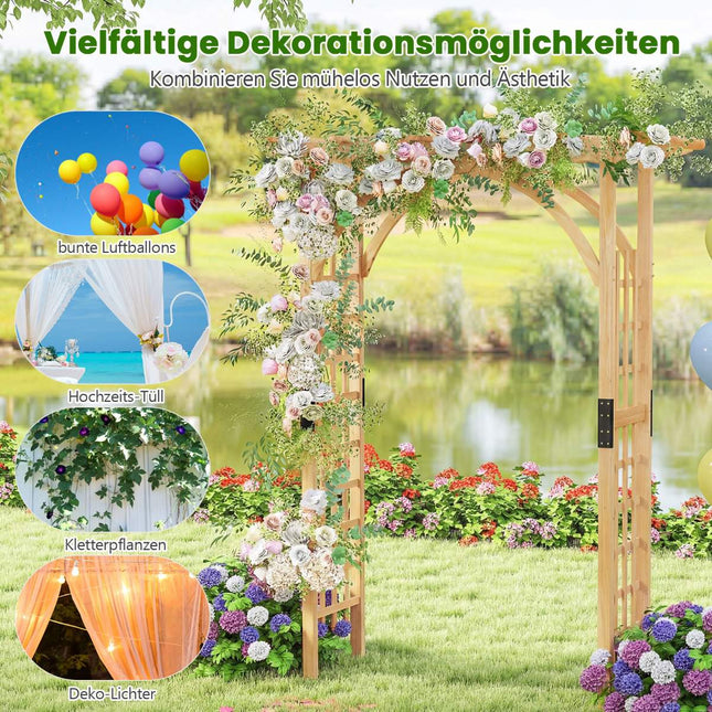 Wooden Garden Arch for Climbing Plants, 213 cm Tall