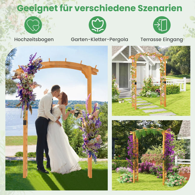 Wooden Garden Arch with Trellis, 160x60x229 cm, Orange