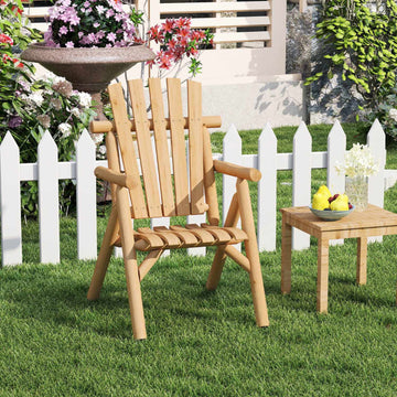 Wooden Garden Bench, Natural Finish, 2-Person, 300kg Capacity