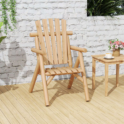 Wooden Garden Bench, Natural Finish, 2-Person, 300kg Capacity