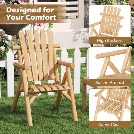 Wooden Garden Bench, Natural Finish, 2-Person, 300kg Capacity