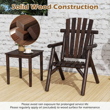 Wooden Garden Bench with Armrests, Brown, 2-Person