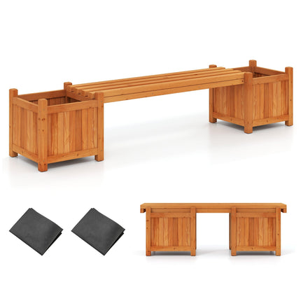 Wooden Garden Bench with Planter Boxes – Durable, Versatile Design