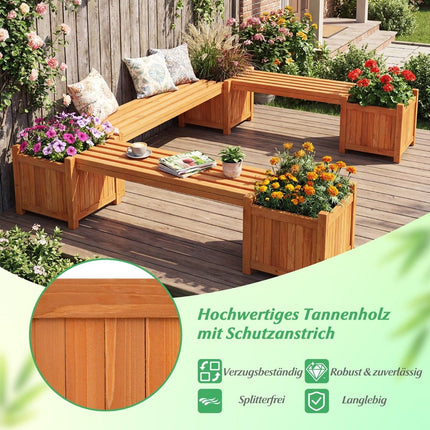 Wooden Garden Bench with Planter Boxes – Durable, Versatile Design