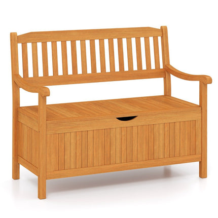 Wooden Garden Bench with Storage, 2-Seater, 360kg Capacity