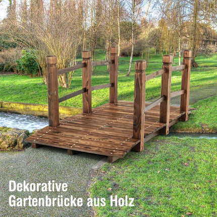 Wooden Garden Bridge, 150cm, Spruce, Weather-Resistant