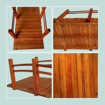 Wooden Garden Bridge – Arched Fir Design for Ponds