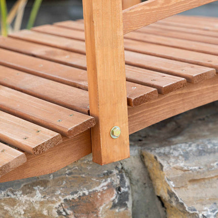 Wooden Garden Bridge with Railings, Fir Wood, 185 cm