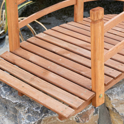 Wooden Garden Bridge with Railings, Fir Wood, 185 cm