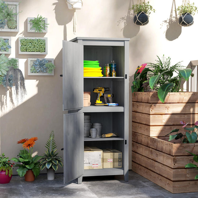 Weather-resistant wooden garden tool shed, Lockable, 60x60x160 cm